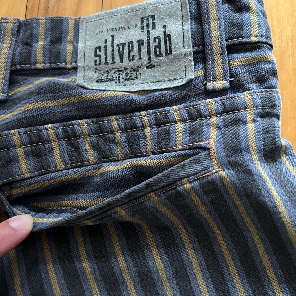 Vintage Levis‎ SilverTab Baggy Chino Shorts Mens 32 Striped 90s Y2K - Picture 11 of 15